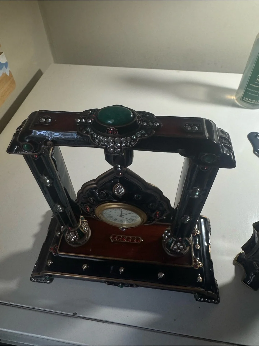 Ornate Green and Black Decorative Hanging Table Clock by Jay STRONG WATER